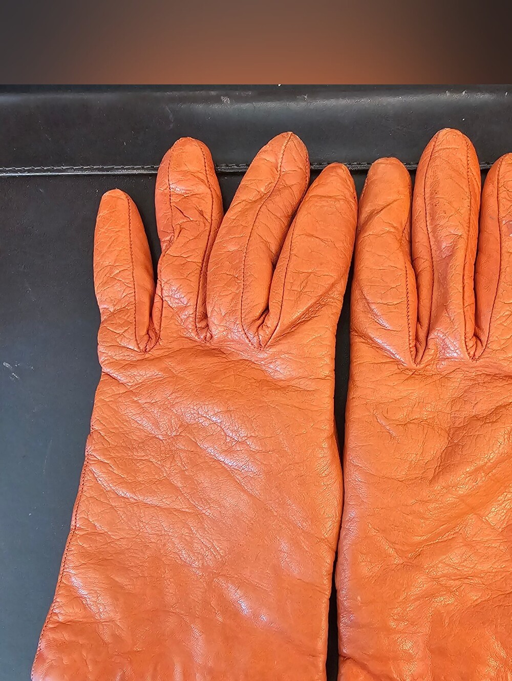 Vintage Henri Bendel Leather & Cashmere Gloves Size 6.5